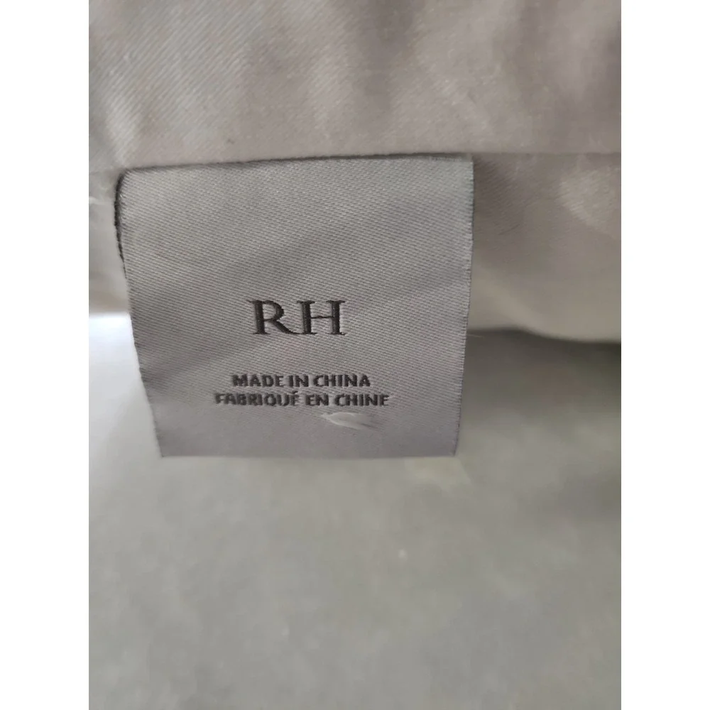 RESTORATION HARDWARE RH 20x16in White Gray Italian Hotel Satin Stitch Boudoir